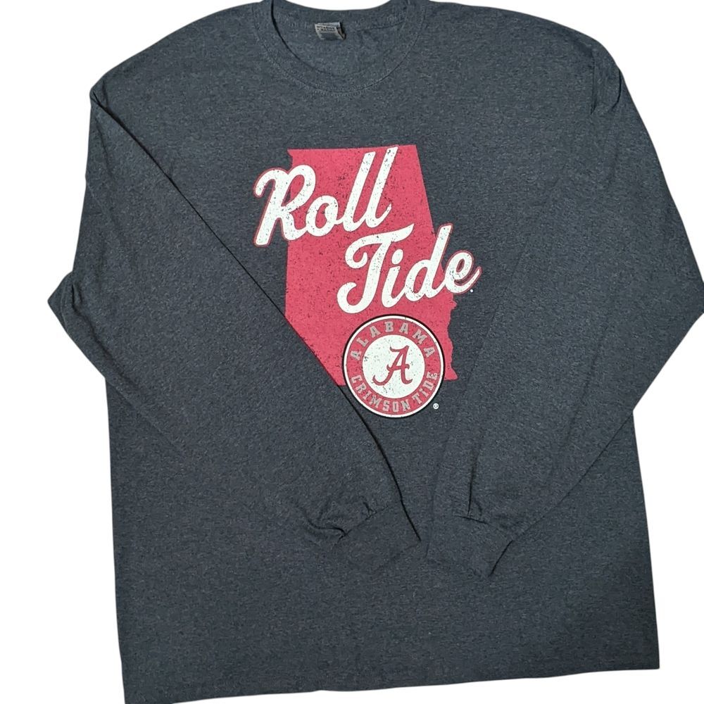 ALABAMA Tee Roll Tide Gray Long Sleeve Shirt Alabama XL